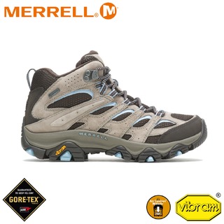 【MERRELL 美國 女 MOAB 3 MID Gore-Tex 中筒防水登山鞋 寬楦《原石/淺藍》】 ML035816W