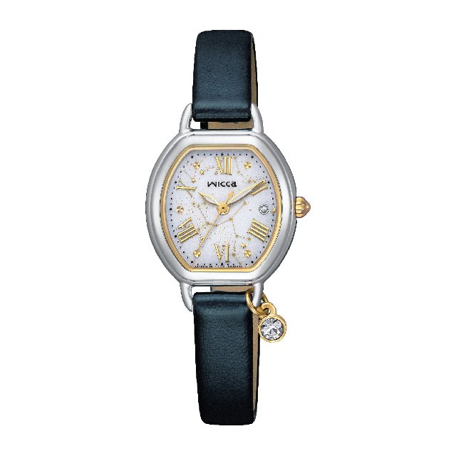 CITIZEN星辰錶 NEW WICCA (KP2-515-12)公主系列 太陽能腕錶 環保材質錶帶(蘋果皮) 28mm
