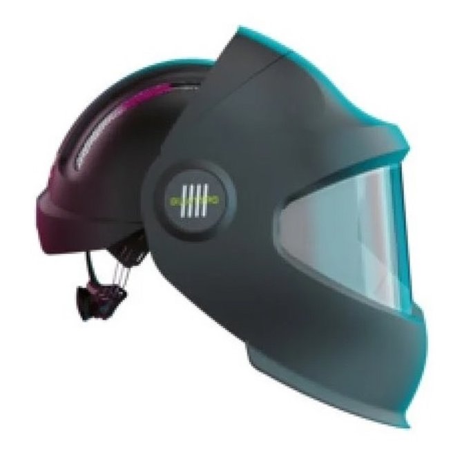 【變色龍H3.0】helix quattrd 型用於全方位焊接環境下全視野鏡片可掀式高清晰3.0/可調暗度8-13/變色龍上下滑軌頭盔型焊帽(黑色)1050.100