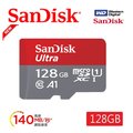 【SanDisk 晟碟】新升級 128GB Ultra microSDXC UHS-I A1 記憶卡 最高讀速 140MB/s