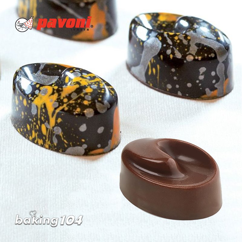 義大利 pavoni 巧克力模 bonbons 系列 長方半圓 35 x 24 x 17 mm 10 g 21 槽 pv pc 44