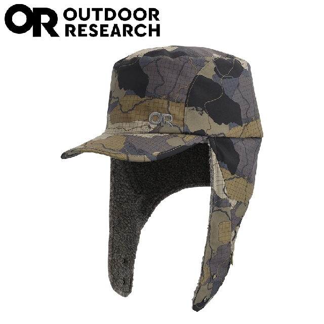【Outdoor Research 美國 防風透氣保暖護耳帽《迷彩》】283252/WHITEFISH HAT/保暖帽/雪帽