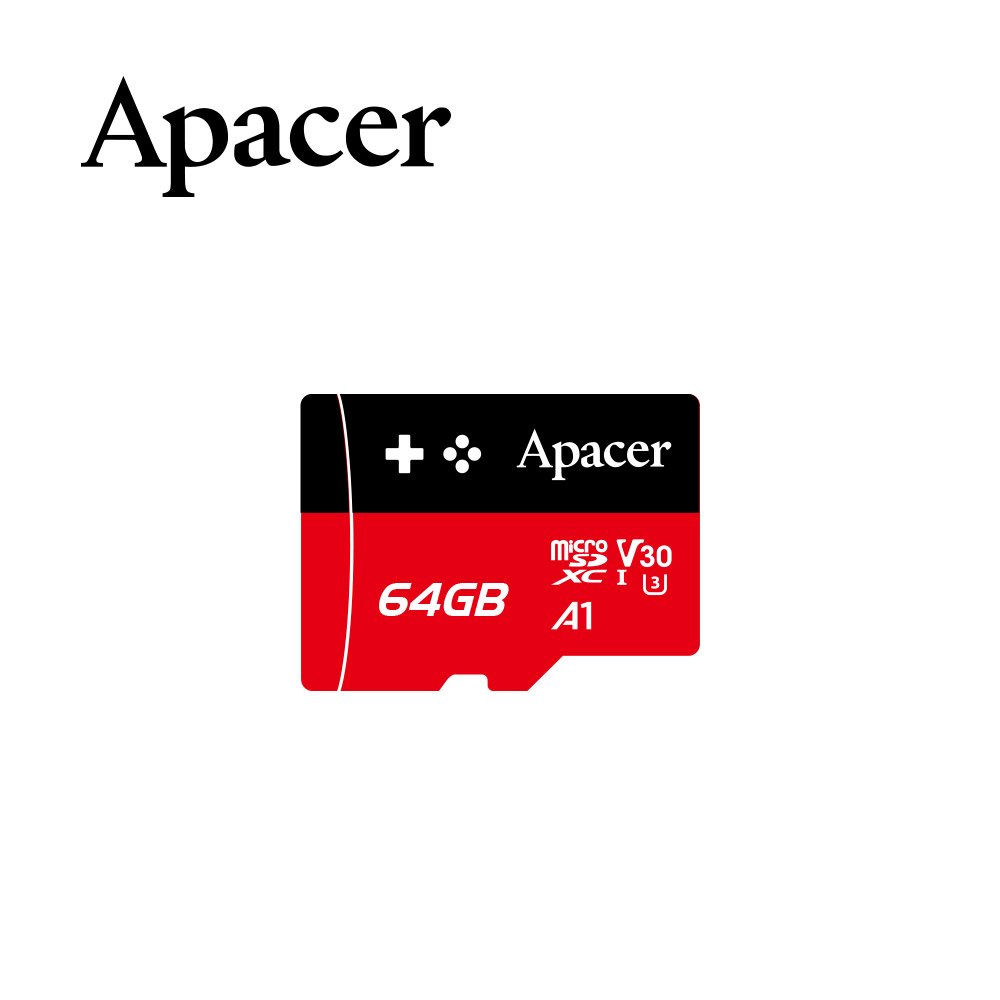 Apacer 64GB MicroSDXC UHS-I U3 V30 A1 Class10遊戲專用卡(100MB/s) 記憶卡