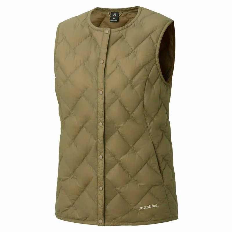 日本 mont-bell Superior Down Round Neck Vest 女款 圓領羽絨背心 800FP 1101614TN 黃褐