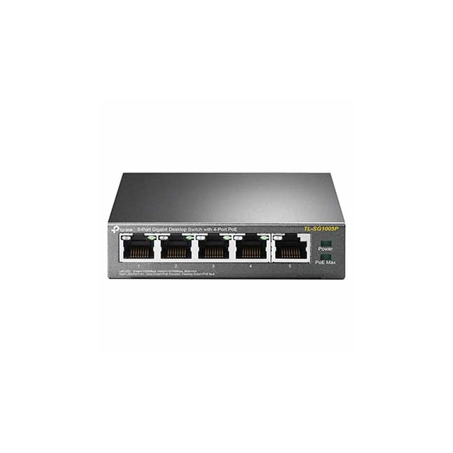 TP-LINK 5埠 Gigabit 桌上型交換器(含 4 埠 PoE) ( TL-SG1005P(UN) Ver:4.0 )