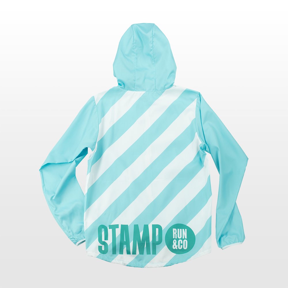 STAMP 中性款輕量帶帽風衣 - Pale Blue x Stripe ( 淡藍色 x 條紋 )