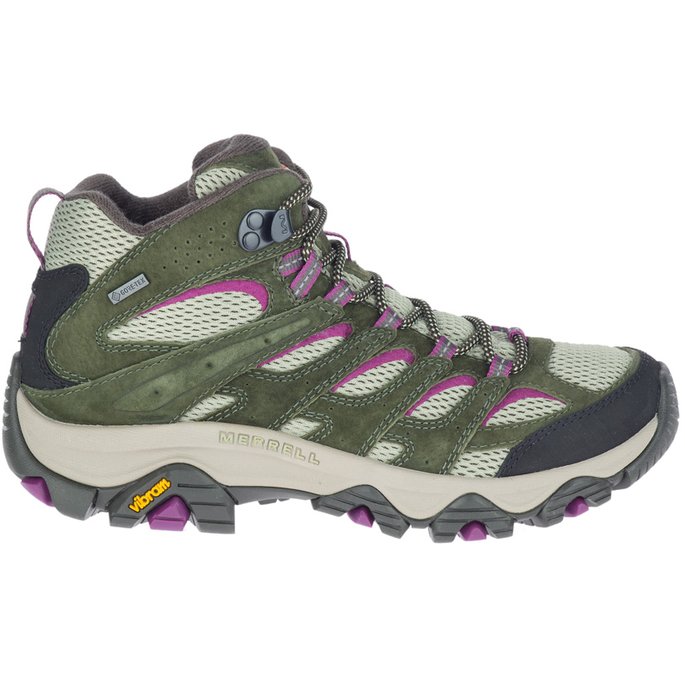 [好也戶外] Merrell MOAB 3 MID GTX® 女中筒登山鞋 苔綠/莓紫 NO.035818(2022新款)