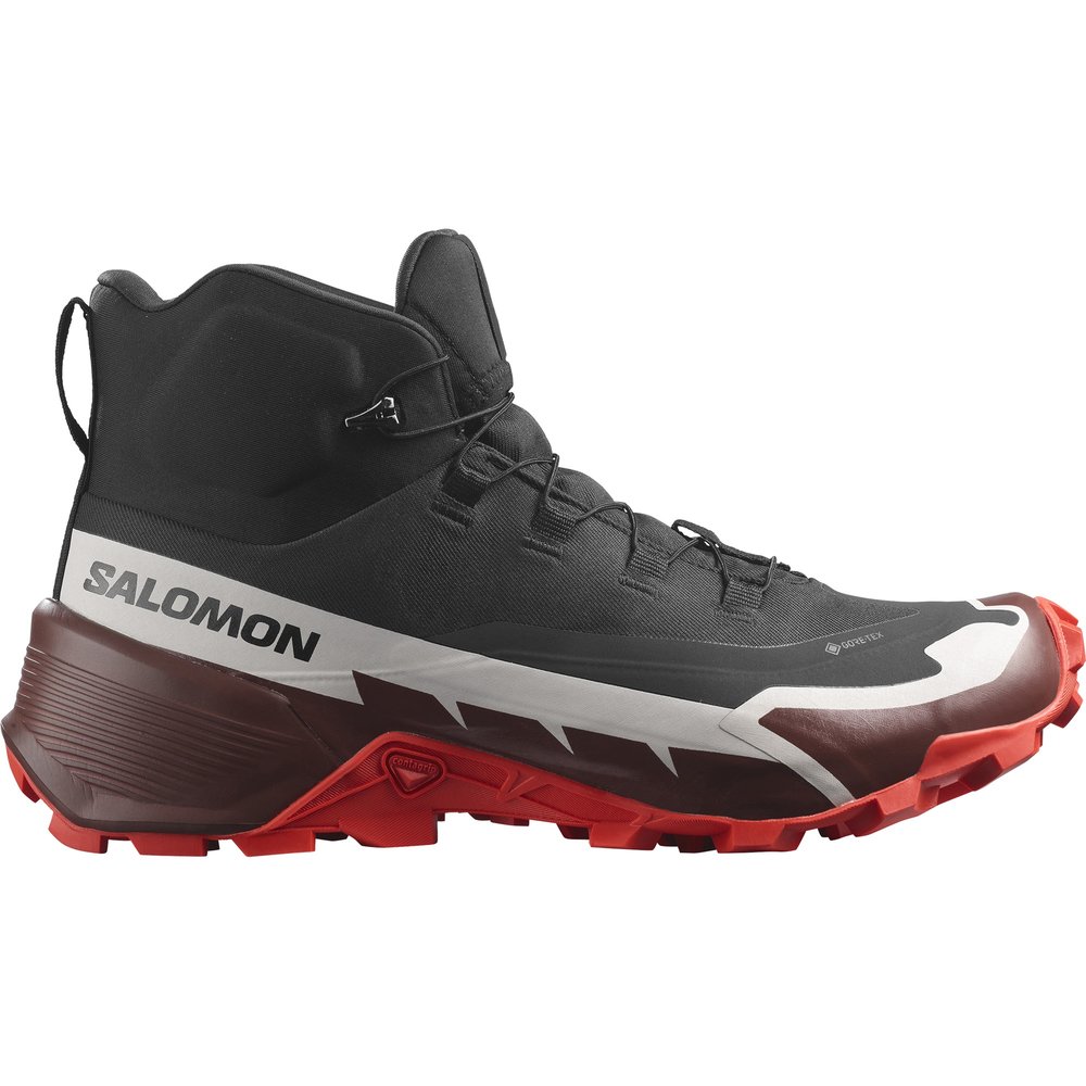 [好也戶外] SALOMON 男 CROSS HIKE 2 GTX 中筒登山鞋 No.L41735900 黑／深褐紫／火炬紅