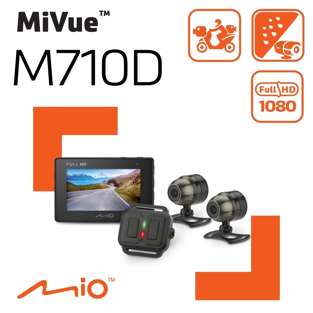 【贈32G記憶卡】Mio MiVue™ M710D勁系列 分離式夜視進化 雙鏡頭機車行車記錄器 整機防水