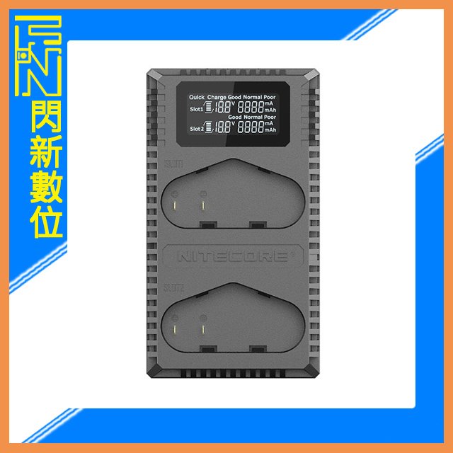 ★閃新★NITECORE 奈特柯爾 UCN4 Pro USB 雙電池 快速 充電器(適Canon LP-E19 LP-E4N LP-E4)LPE19