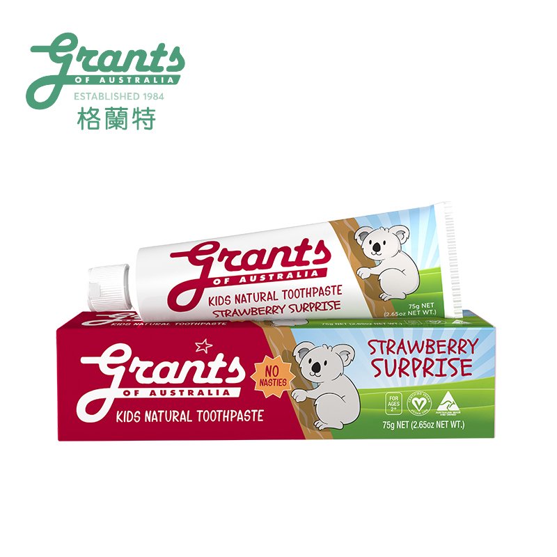 grants澳洲格蘭特-大自然兒童牙膏-草莓風味75g【台灣總代理】