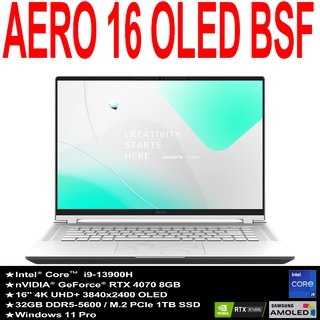 技嘉AERO 16 OLED BSF(i9-13900H/RTX4070 8G/OLED 4K/32G DDR5/1TB SSD/Win11 Pro/UHD/16)
