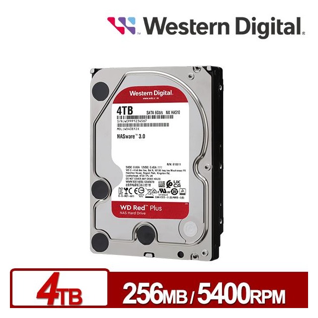 WD 40EFPX 紅標Plus 4TB 3.5吋NAS硬碟