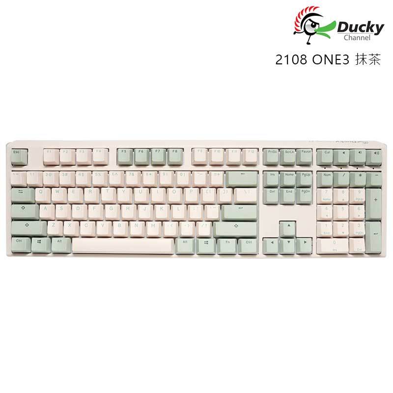 DUCKY 創傑 2108 ONE3 抹茶 銀軸/靜音紅軸 中 機械鍵盤 綠帽 米綠蓋