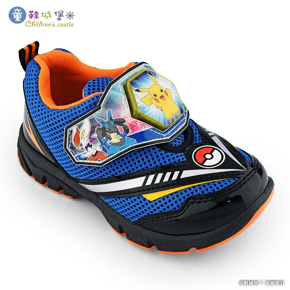 童鞋城堡-中大童透氣運動鞋 LED電燈鞋 寶可夢 PA5259-藍