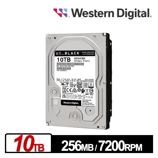 WD 101FZBX 黑標 10TB 3.5吋電競硬碟