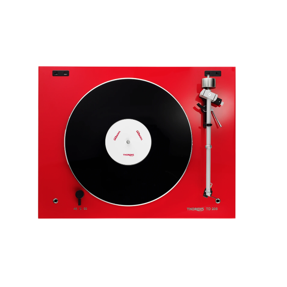 Thorens TD 206黑膠唱盤(紅/白/黑色)◉內建唱臂＆唱頭