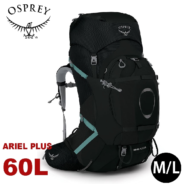 【OSPREY 美國 Ariel Plus 60 M/L 登山背包《黑》60L】自助旅行/雙肩背包/行李背包