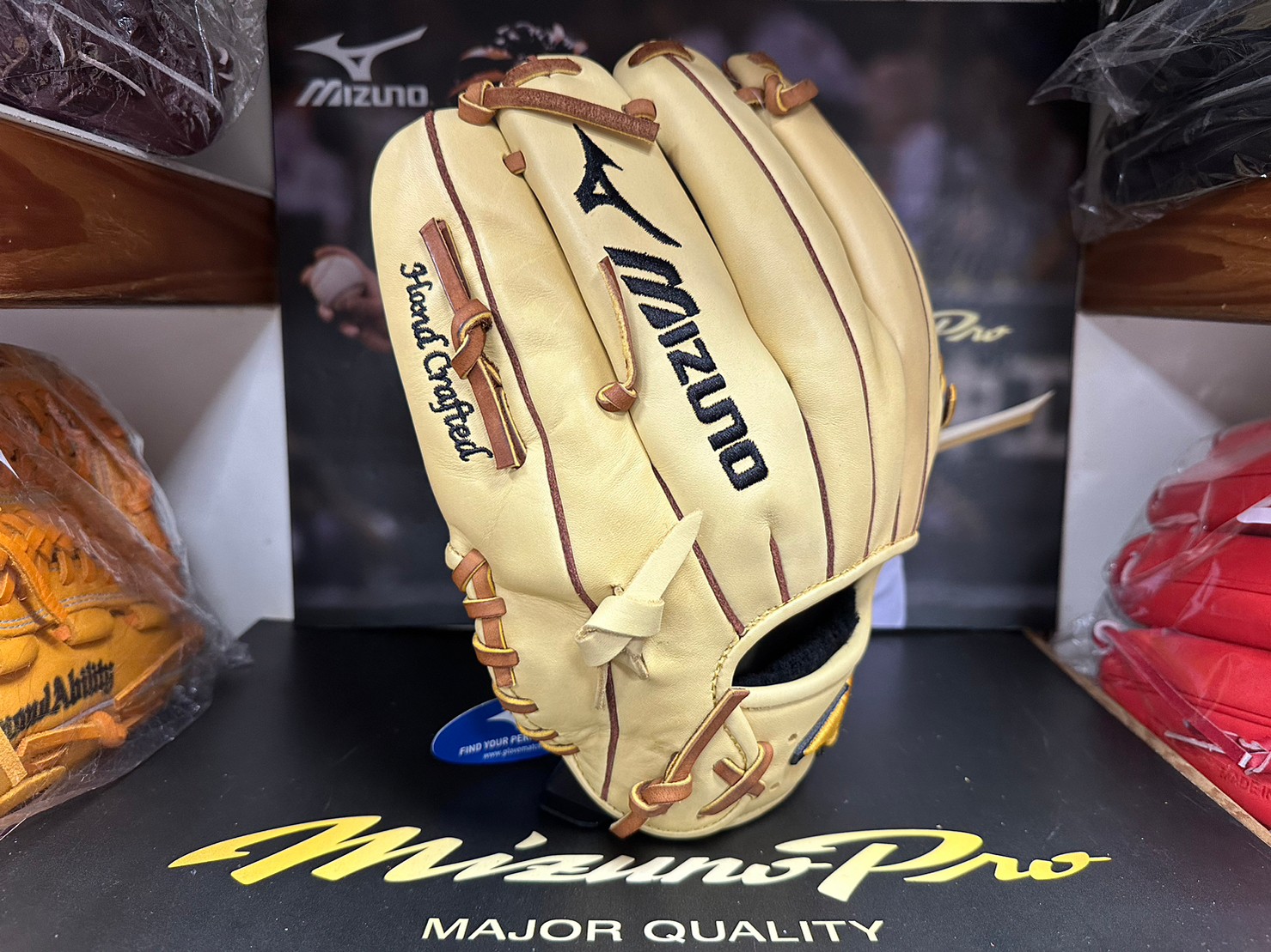 新莊新太陽MIZUNO 美津濃Pro Select 313045 硬式棒壘手套米色內野通用 