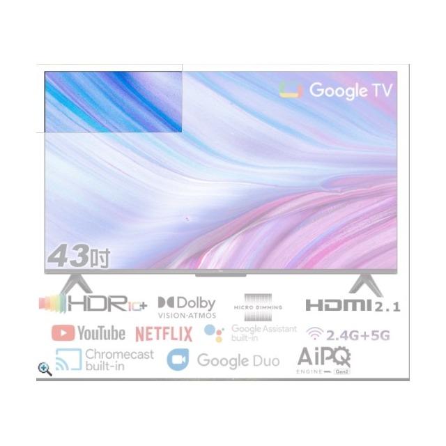 TCL 43型4K Google TV智慧液晶顯示器43P735/43P737