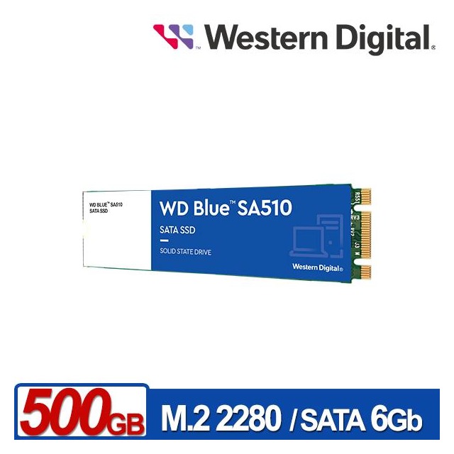 WD 藍標 SA510 500GB M.2 2280 SATA SSD 固態硬碟