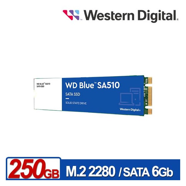WD 藍標 SA510 250GB M.2 2280 SATA SSD 固態硬碟