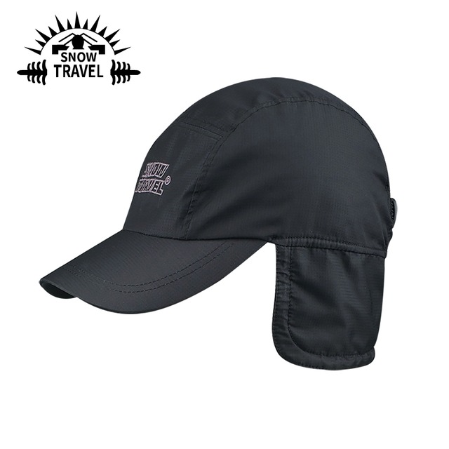 【SNOW TRAVEL 雙層防風棒球遮耳帽《黑色》】AR-50/保暖帽/棒球帽/鴨舌帽/護耳帽