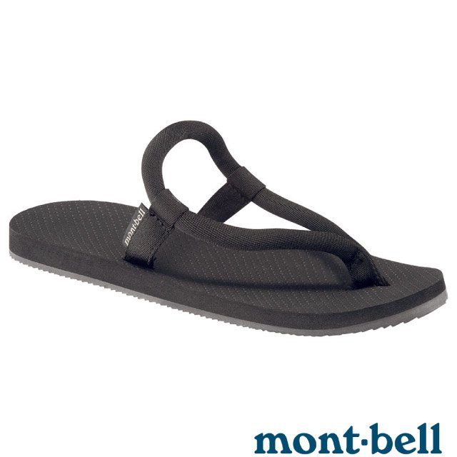 【MONT-BELL 日本】 SLIP-ON 專利織帶夾腳拖鞋.涼鞋.海灘鞋/鼻緒形面帶.防滑鞋床.EVA鞋底/1129477 BK 黑