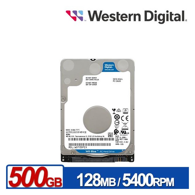 WD 5000LPZX 藍標 500GB(7mm) 2.5吋硬碟