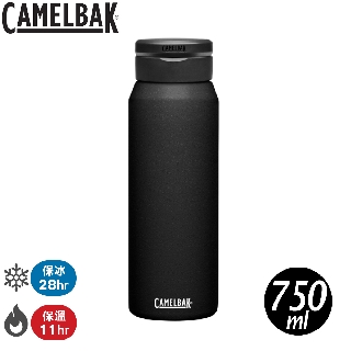 【CamelBak 美國 Fit Cap完美不鏽鋼保溫瓶(保冰)《濃黑》750ml 】CB2897001075/登山
