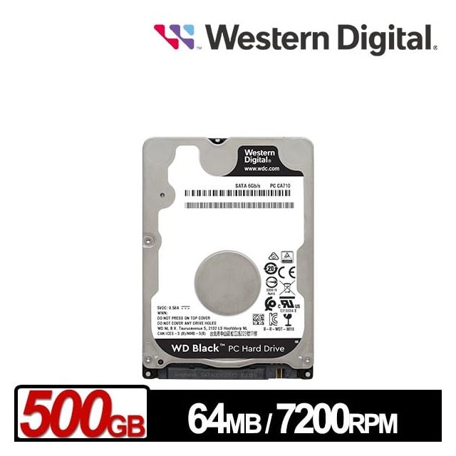 WD 5000LPSX 黑標 500GB(7mm) 2.5吋電競硬碟