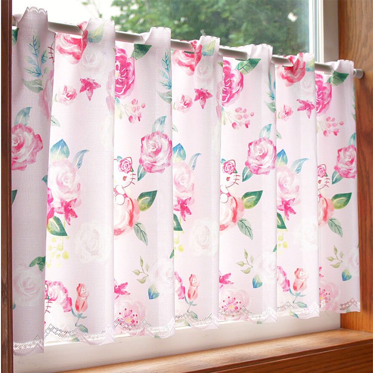 Hello Kitty 玫瑰 窗簾 裝飾 日本製正版