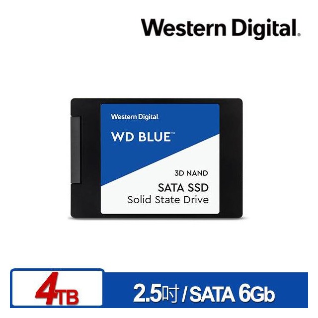WD 藍標 4TB 2.5吋SATA SSD 固態硬碟
