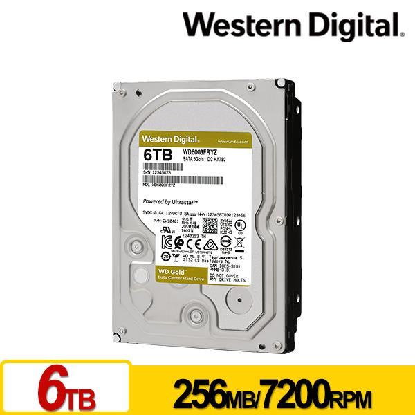 WD 6003FRYZ 金標 6TB 3.5吋企業級硬碟