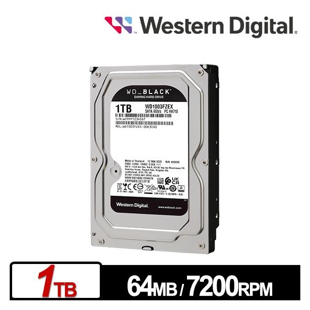 WD 1003FZEX 黑標 1TB 3.5吋電競硬碟