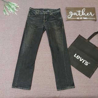 古著 LEVI''S ENGINEERED JEANS 1999 水洗刷白VINTAGE絕版稀有 黑色男牛仔褲31 日本製