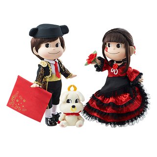 日本 不二家 2016 限定 卡門 Peko醬 鬥牛士 Poko醬 陶瓷 娃娃 公仔 模型 玩具