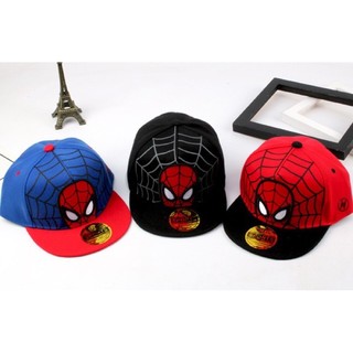 (9-3)歐美帽子春季新款卡通蜘蛛人平沿帽街舞嘻哈帽兒童棒球帽男童帽子