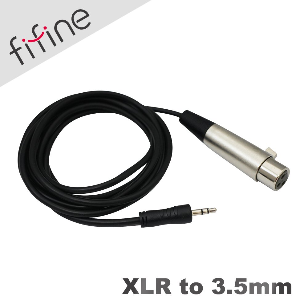 HowHear代理【FIFINE XLR(母)轉3.5mm(公)音源線】2M/適用具備XLR孔麥克風/FIFINE K740麥克風