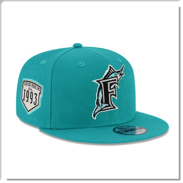 【ANGEL NEW ERA】NEW ERA MLB 邁阿密馬林魚 1993 名人堂 復古 藍綠色 棒球帽 9FIFTY