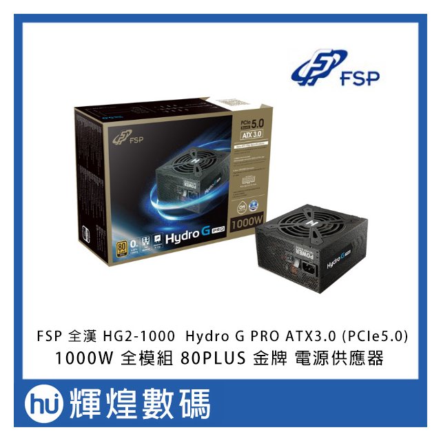 FSP 全漢 HG2-1000 Hydro G PRO ATX3.0 1000W PCIe5.0 全模組 金牌電源供應器