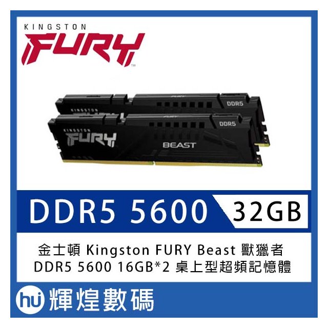 金士頓 Kingston FURY Beast 獸獵者 DDR5 5600 32GB(16GBx2) 電競記憶體