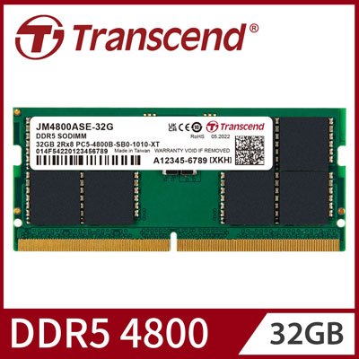 創見 JetRam DDR5-4800 32GB 筆電型記憶體