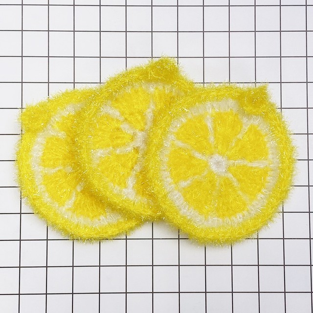 【首爾先生mrseoul】韓國製造 檸檬造型 菜瓜布 絲光纖維 手工編織品 直徑約13cm