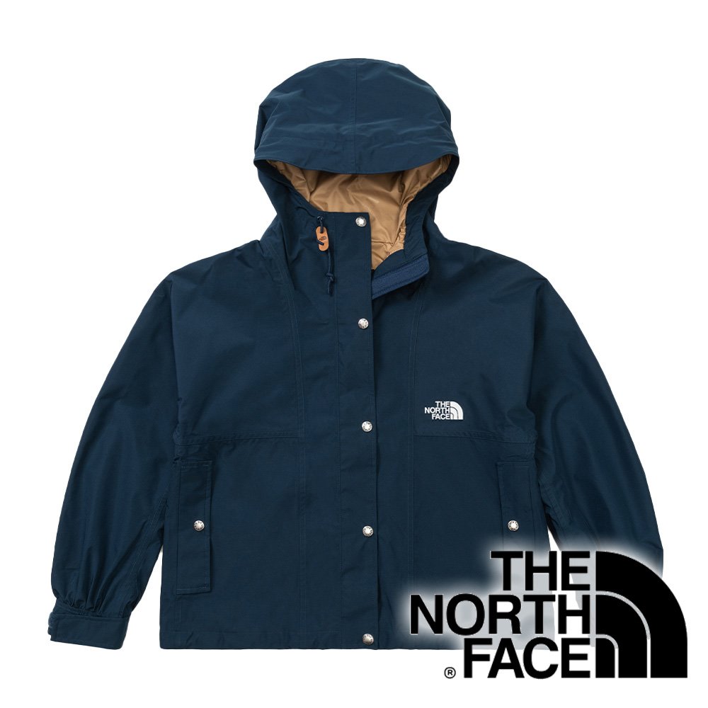 【THE NORTH FACE 美國】女防水單件式連帽外套『海軍藍』NF0A5JYD 戶外 登山 露營 外套 防水 保暖 禦寒