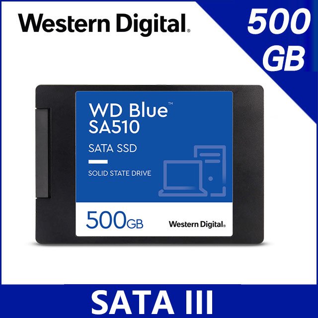 【WD】WD 藍標 SA510 500GB 2.5吋 SSD 固態硬碟(WDS500G3B0A)