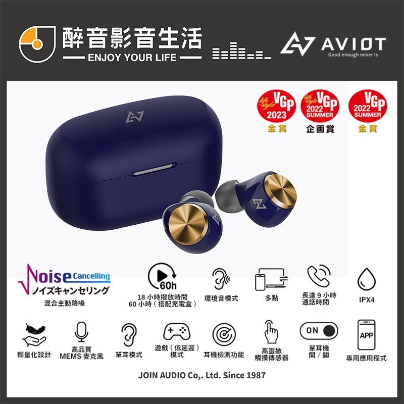 【醉音影音生活】日本 AVIOT TE-D01v (小型混合降噪) 真無線藍牙耳機.台灣公司貨