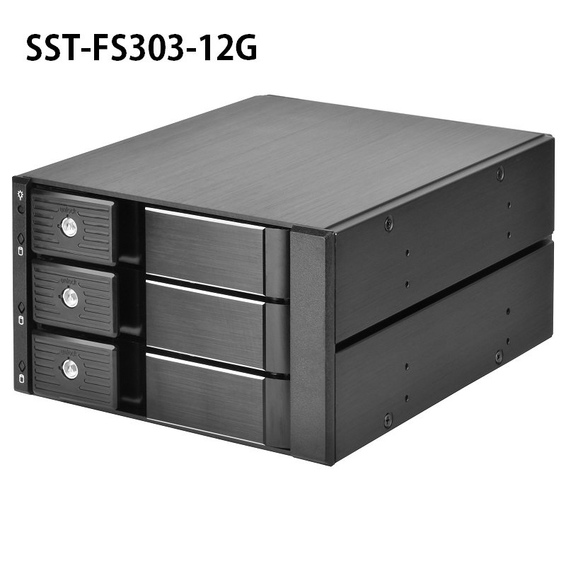 米特3C數位–SilverStone 銀欣 FS303-12G 5.25吋至3.5吋SAS/SATA硬碟抽取盒/SST-FS303-12G