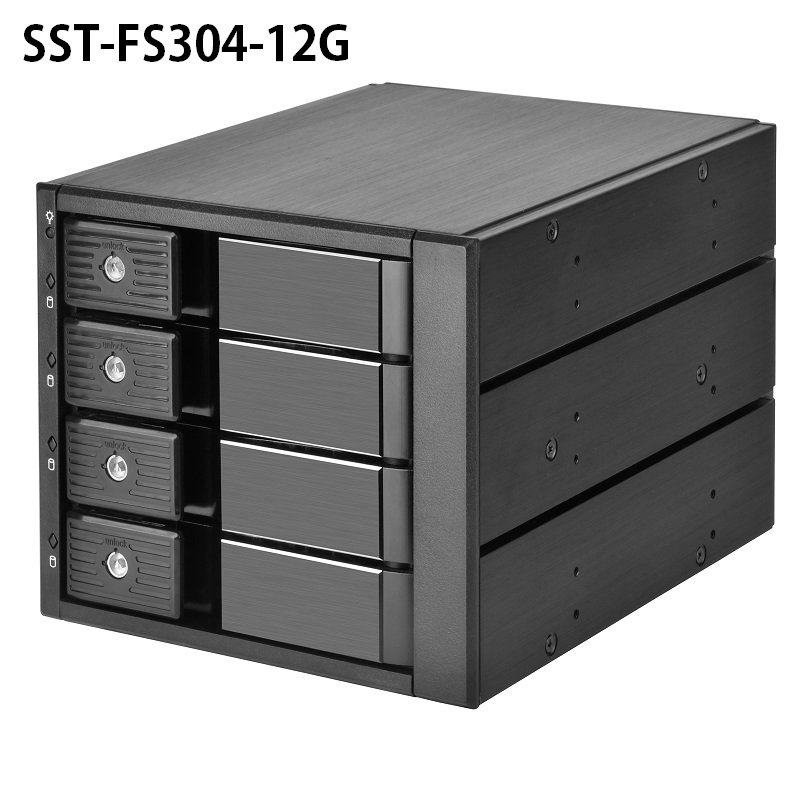 米特3C數位–SilverStone 銀欣 FS304-12G 5.25吋至3.5吋SAS/SATA硬碟抽取盒/SST-FS304-12G