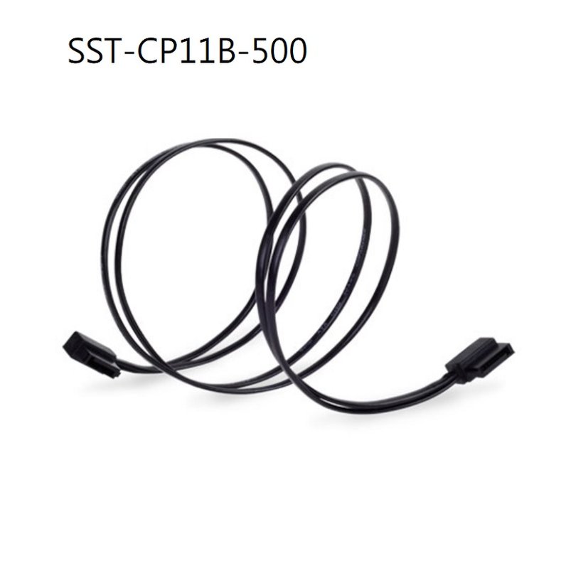 米特3C數位–銀欣 CP11 超薄型接頭 SATA連接線 黑色/SST-CP11B-500-50cm